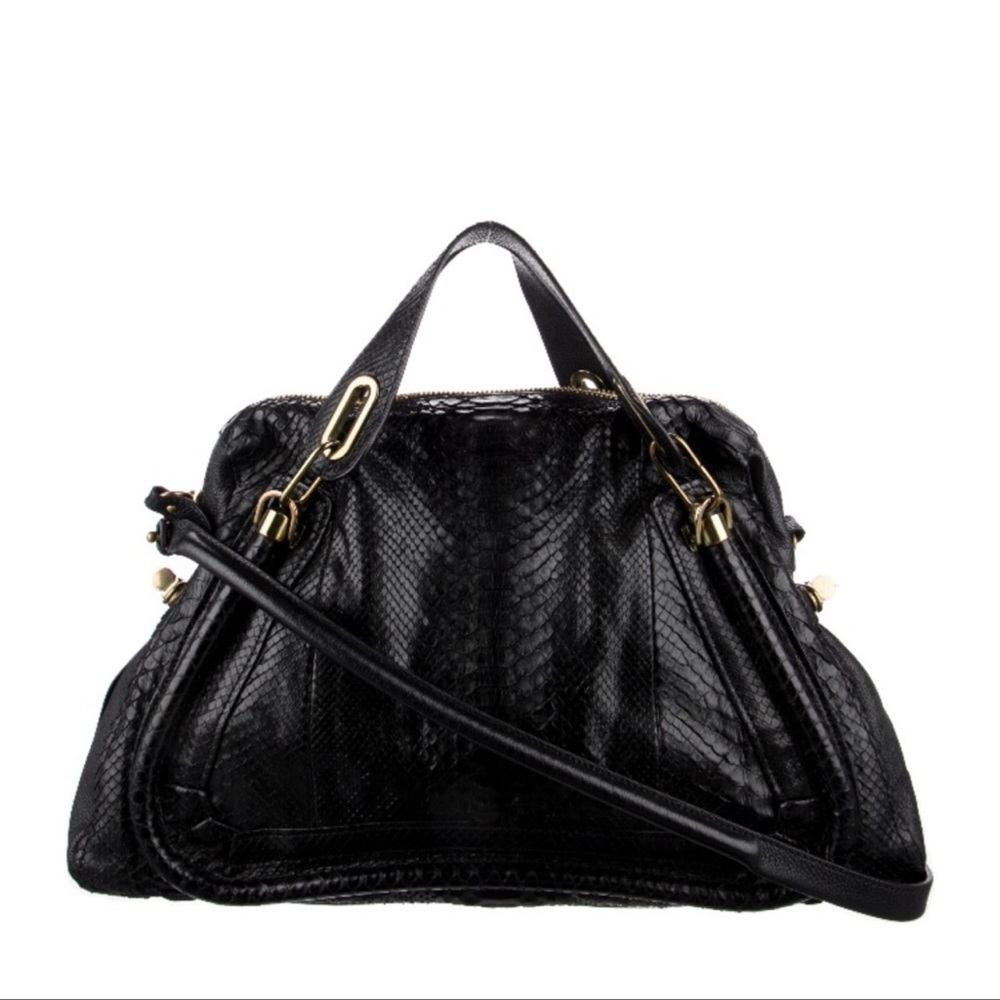 Chloe Small Paraty Black Snakeskin